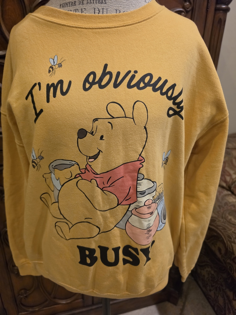Disney Mustard Yellow Winnie the Pooh Crewneck Sweater